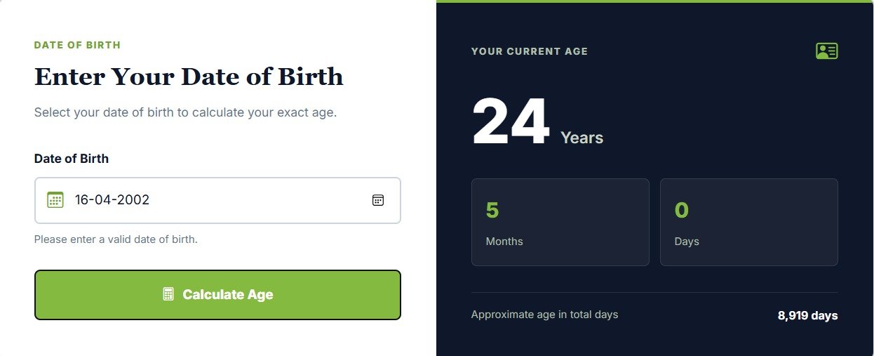Age Calculator Online: Calculate Age in Years, Months & Days