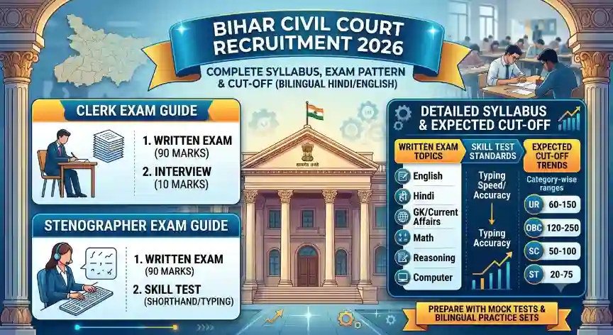 Bihar Civil Court Recruitment 2026: Clerk & Stenographer Syllabus, Exam Pattern & Expected Cut-Off